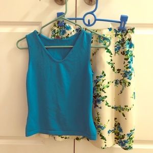 Anne Taylor silk skirt and tank.